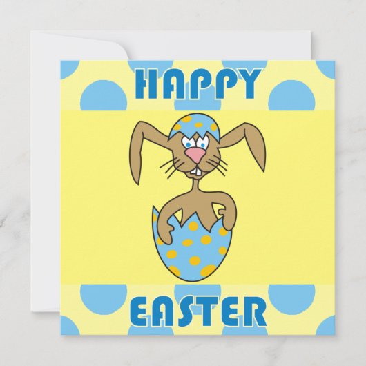 Cute Rabbit in Egg Easter Party Invitations Kaart (Voorkant)