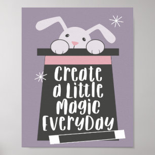 Cute Rabbit Inspirerend Quote Girls Nursery Room Poster