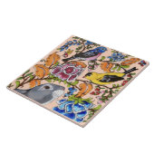 Cute Rabbit Mural Floral Pink Bkgrd Top Half   Tegeltje (Zijkant)