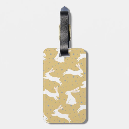Cute Rabbit Pattern Design -  Bagagelabel (Achterkant verticaal)