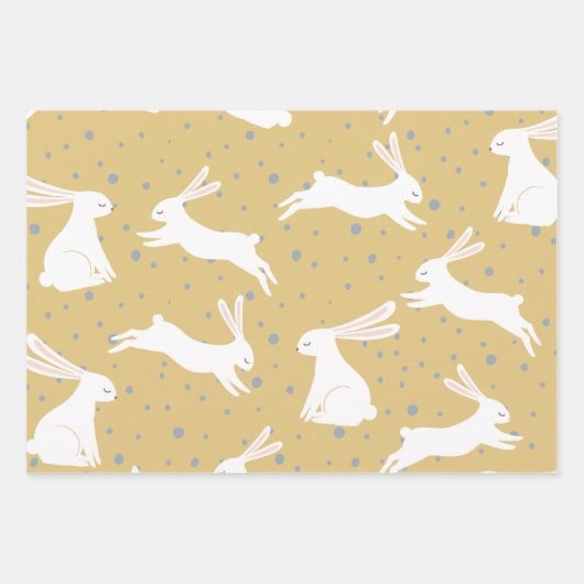 Cute Rabbit Pattern Design Inpakpapier Vel (Voorkant 3)