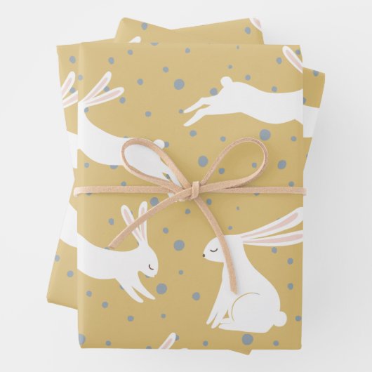 Cute Rabbit Pattern Design Inpakpapier Vel (In situ)