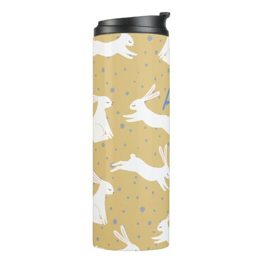 Cute Rabbit Pattern Design -  Thermosbeker (Gedraaid links)