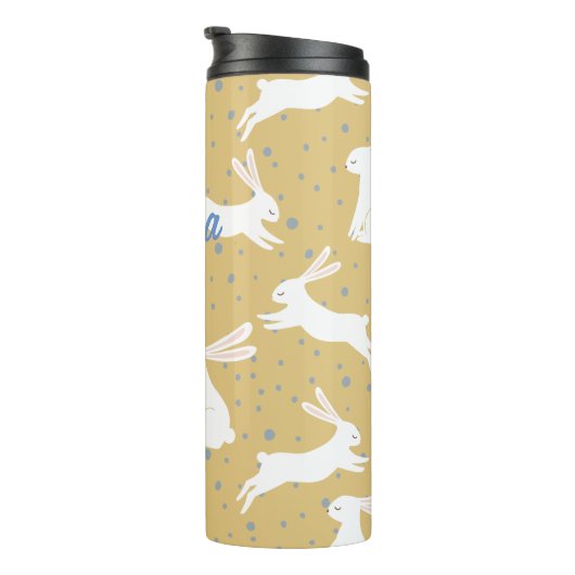 Cute Rabbit Pattern Design -  Thermosbeker (Geroteerd rechts)