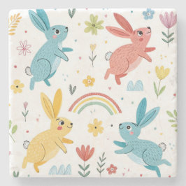 Cute Rabbit Pattern Stenen Onderzetter