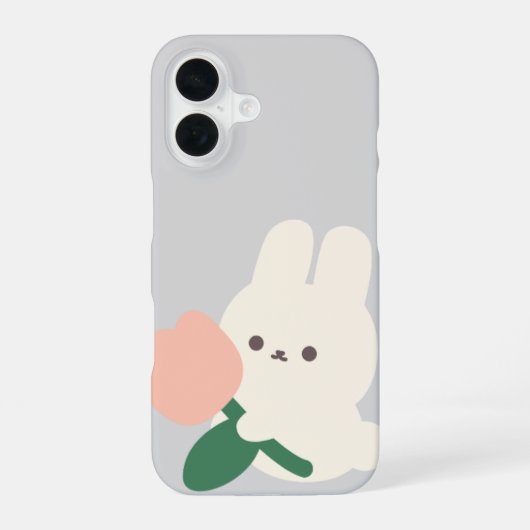 Cute Rabbit Phone Case – Aesthetic Bunny Design iPhone 16 Hoesje (Achterkant)