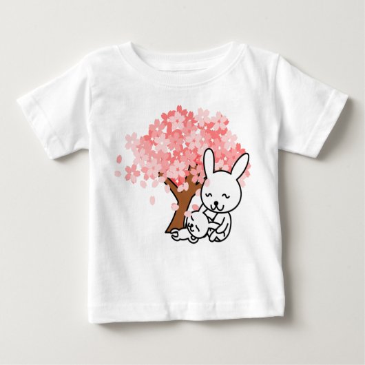 Cute rabbit print shirt voor baby’ s (Voorkant)