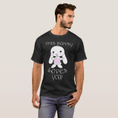 Cute Rabbit  , Quote This Bunny Loves You Easter T-shirt (Voorkant volledig)