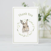 Cute Rabbit Simple Bedankt Card (Staand voorkant)