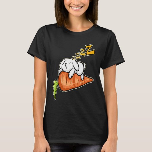 Cute Rabbit Sleeping On A Carrot On Easter T-shirt (Voorkant)