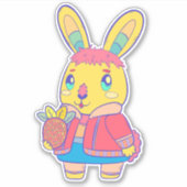 Cute Rabbit Sticker (Voorkant)