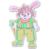 Cute Rabbit Sticker (Voorkant)
