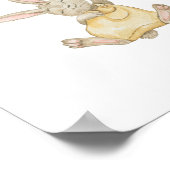 Cute Rabbit With Pink Balloon Nursery Poster (Coin)