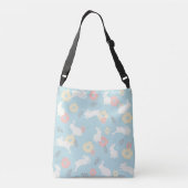 Cute Rabbits Flowers Pattern Crossbody Tas (Achterkant)