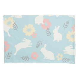 Cute Rabbits Flowers Pattern Kussensloop
