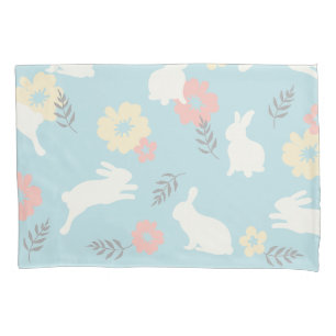 Cute Rabbits Flowers Pattern Kussensloop