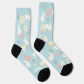 Cute Rabbits Flowers Pattern Sokken (Rechts)
