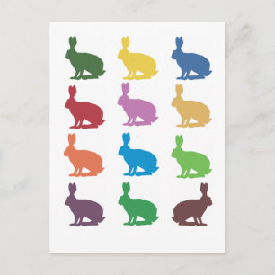 Cute Rabbits Pop Art Gifts Briefkaart