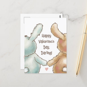 Cute Rabbits Valentijn Briefkaart