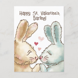 Cute Rabbits Valentijn Briefkaart