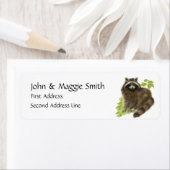 Cute Raccoon Animal, Étiquette de adresse (En situation)