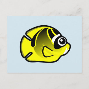 Cute Raccoon Butterflyfish Briefkaart