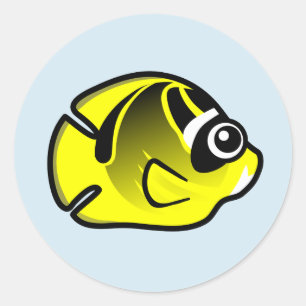 Cute Raccoon Butterflyfish Ronde Sticker