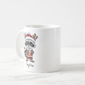 Cute Raccoon Christmas Holiday Mug (Devant gauche)