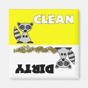 Cute Raccoon Clean/Dirty Dishwasher Magnet Magneet