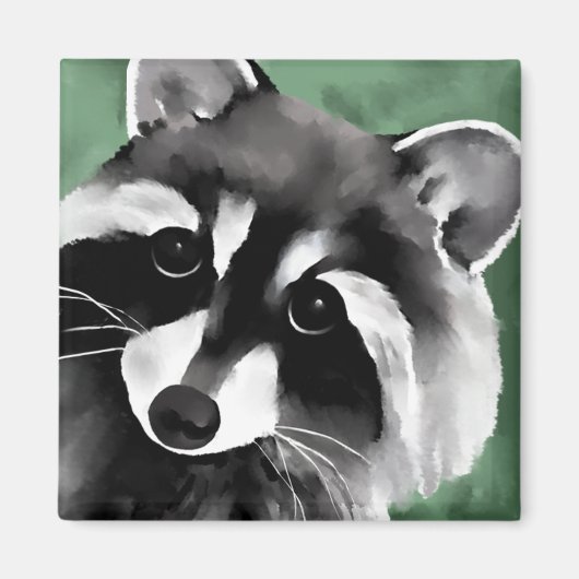 Cute Raccoon Face Magneet (Voorkant)