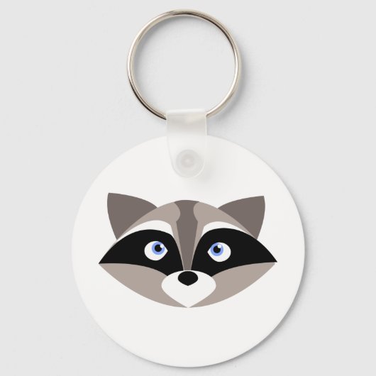 Cute Raccoon Face Sleutelhanger (Voorkant)