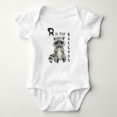 Cute Raccoon Illustratie - R is voor RACCOON Romper (Voorkant)