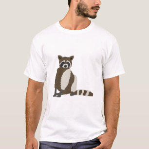 Cute Raccoon in Pine Forest Illustration T-shirt