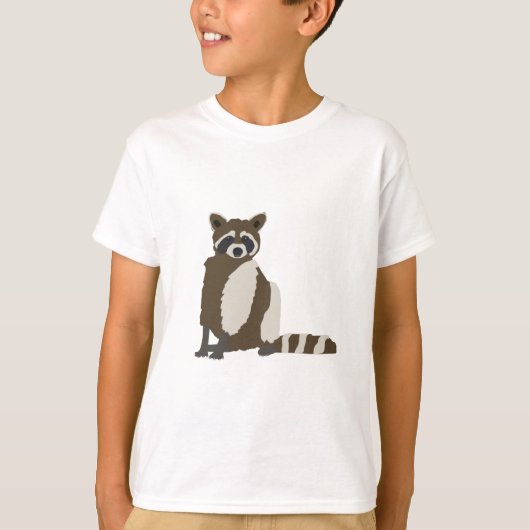 Cute Raccoon in Pine Forest Illustration T-shirt (Voorkant)