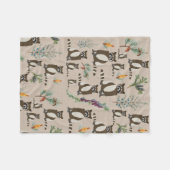 Cute Raccoon in Pine Forest Pattern Fleece Deken (Voorkant (Horizontaal))