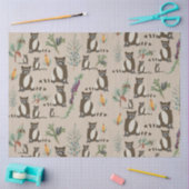 Cute Raccoon in Pine Forest Pattern Tissuepapier (Craft)