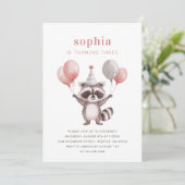Cute Raccoon Invitation (Debout devant)