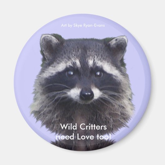 Cute Raccoon Magnets de la faune (Devant)