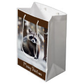 Cute Raccoon Medium Cadeauzakje (Voorkant Gekanteld)