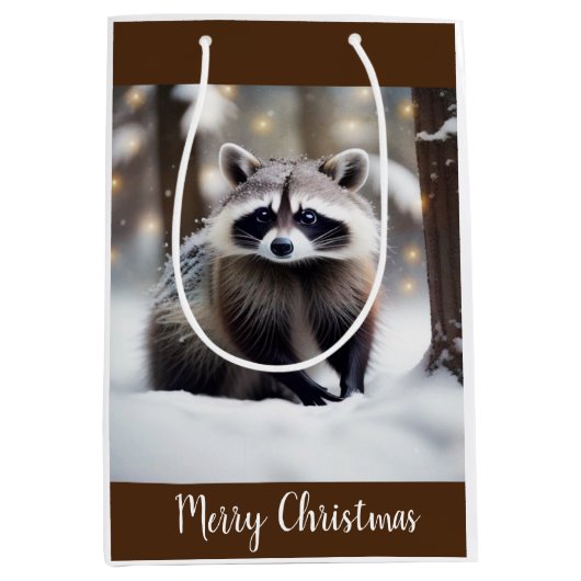 Cute Raccoon Medium Cadeauzakje (Voorkant)