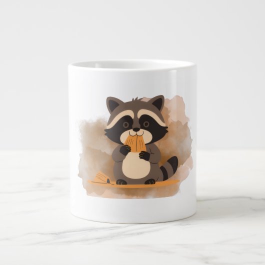 Cute Raccoon Mug Extra Grote Beker (Voorkant)