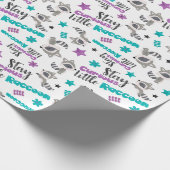 Cute Raccoon Pattern Cadeaupapier (Hoek)