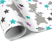 Cute Raccoon Pattern Cadeaupapier (Rol Hoek)