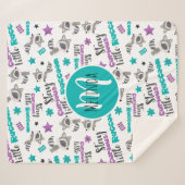Cute Raccoon Pattern Sherpa Deken (Voorkant (horizontaal))