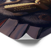 Cute Raccoon Reading a Book Poster (Coin)