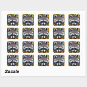 Cute Raccoon Square Sticker (Vel)