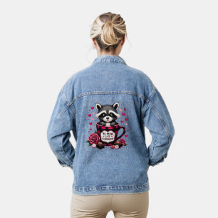Cute Raccoon Valentine Buffalo Plaid