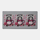 Cute Raccoon Valentine Buffalo Plaid (Recto)