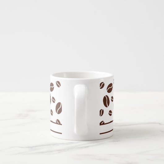 Cute Raccoon With Espresso Bean Background Espresso Kop (Achterkant)