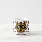 Cute Raccoon With Espresso Bean Background Espresso Kop (Voorkant)